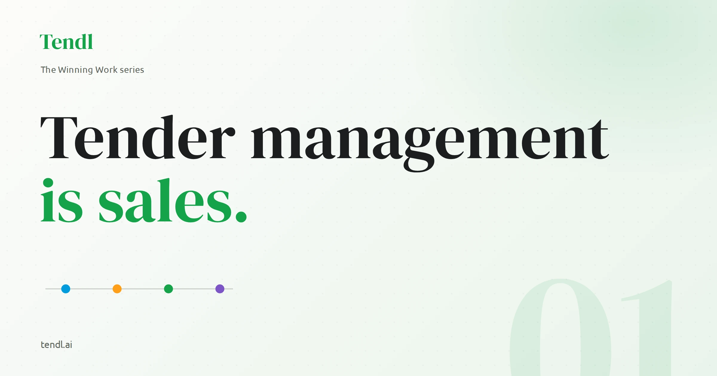 Tender management is sales